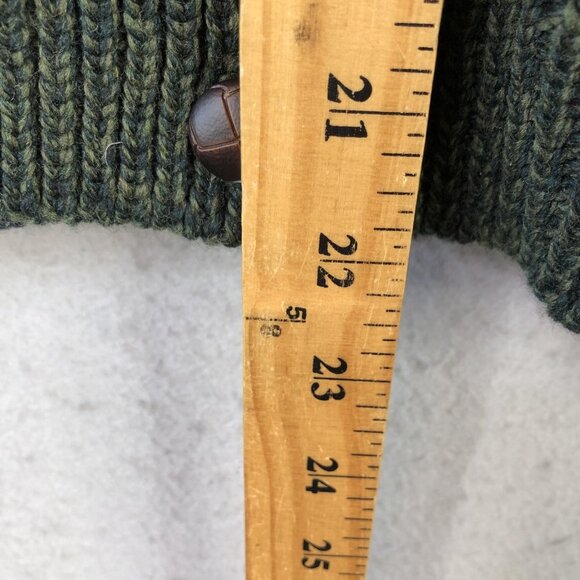 Blarney Woollen Mills Sweater Youth 8-10 Green Merino Wool Cable Knit Cardigan - Picture 4 of 12